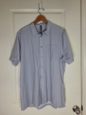 Vuori Men's Gray Patterned Performance Button Down Shirt Size XL